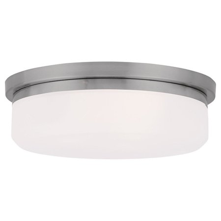 LIVEX LIGHTING Brushed Nickel Mushroom Flush Mount 7392-91